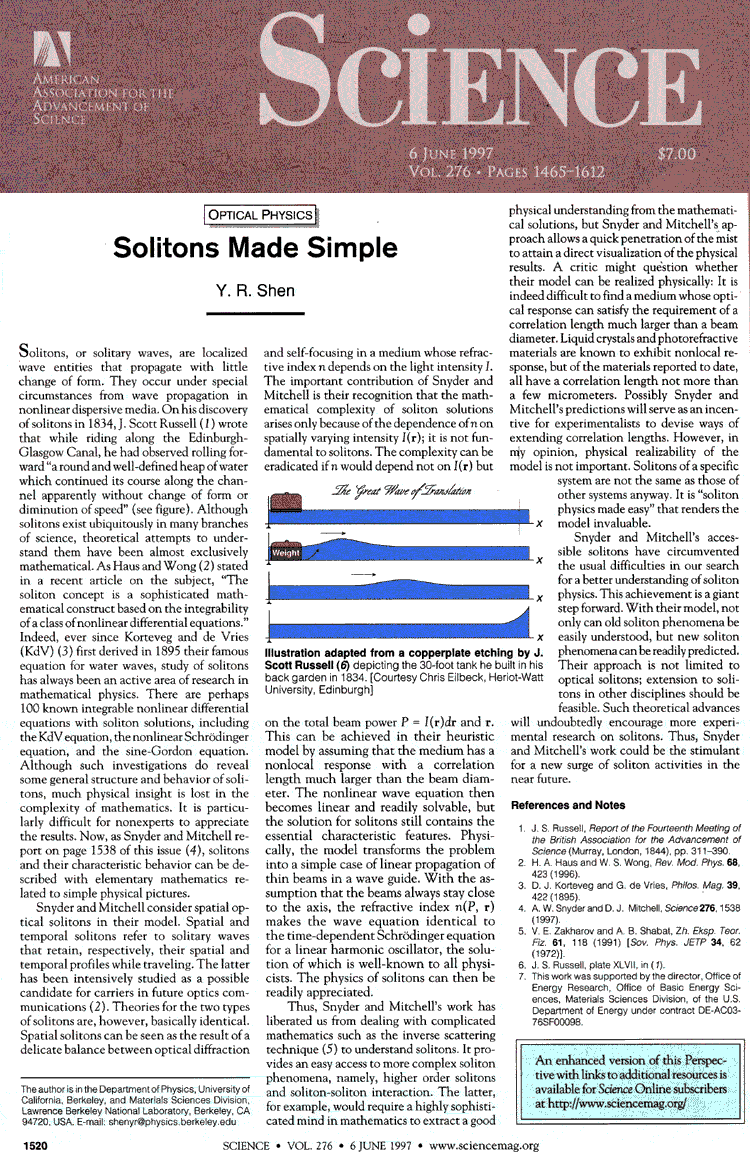 Science - Solitons Made Simple